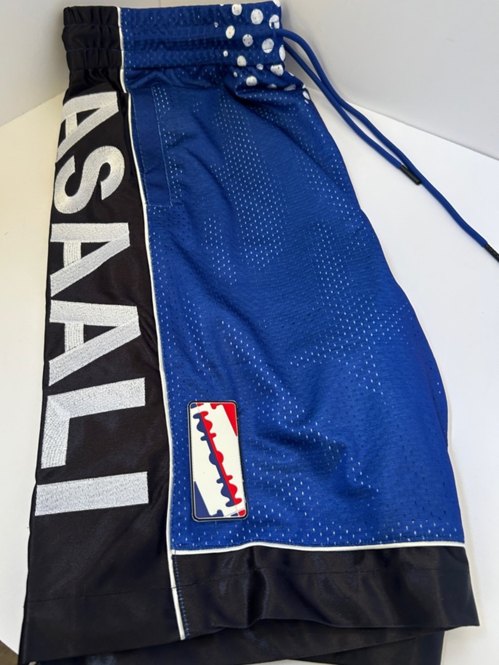 Blue & Black Athletic Men's Shorts with Side Panel Branding